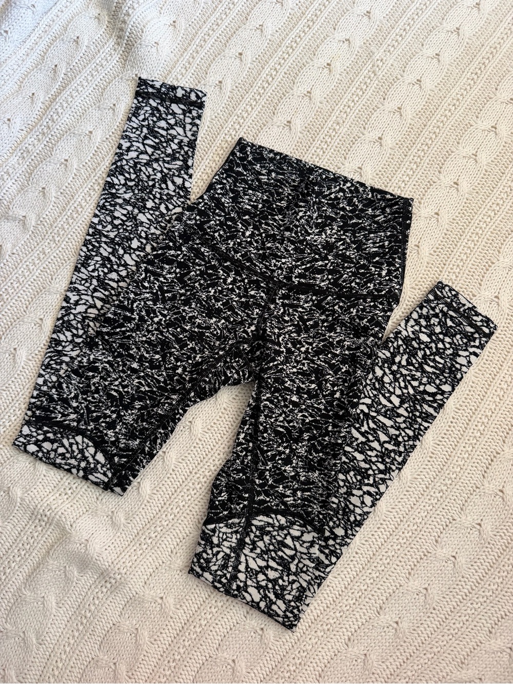 lululemon athletica Black & White Marble-Effect Leggings